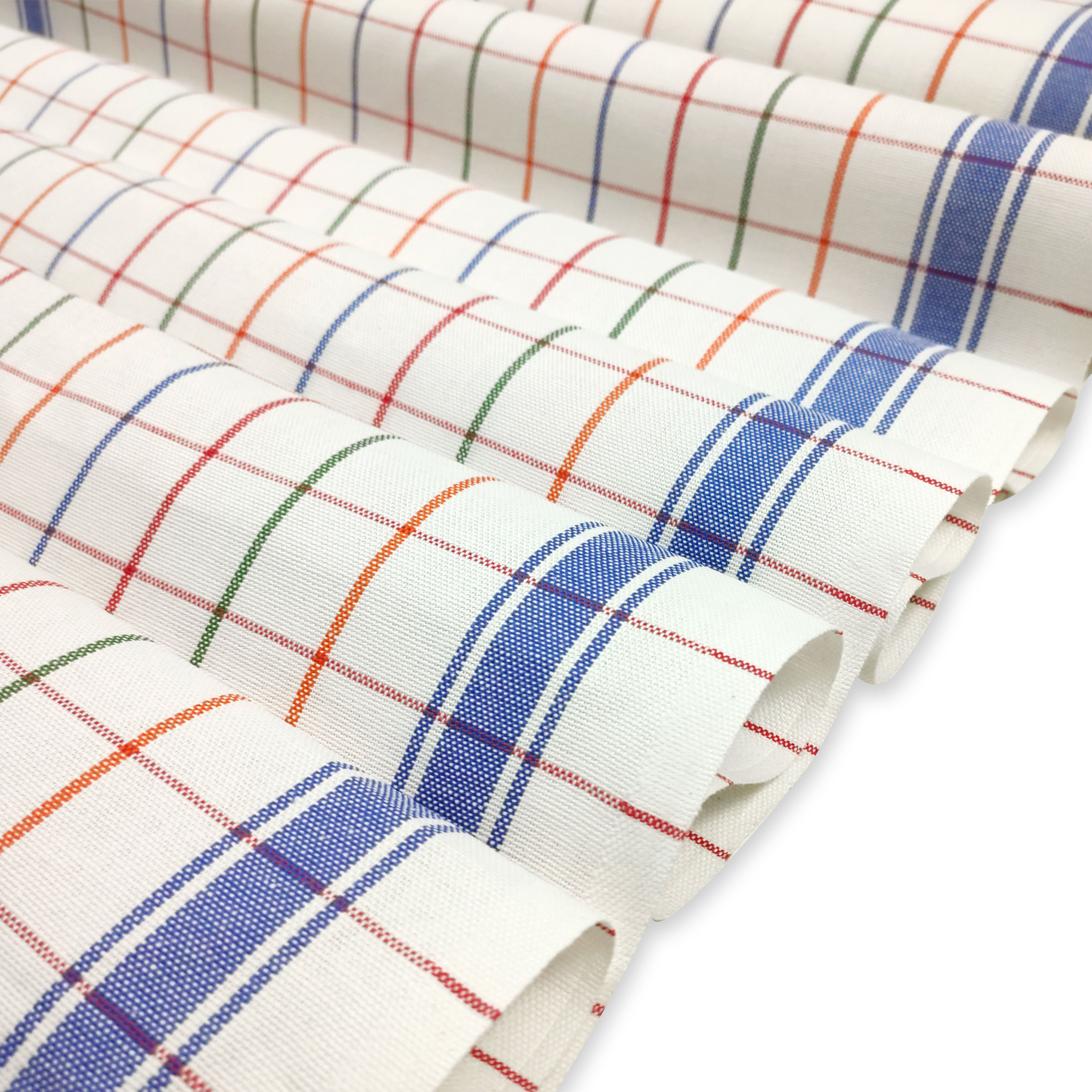 Tessuto per Strofinacci Doppio Bordo Blu con Righe