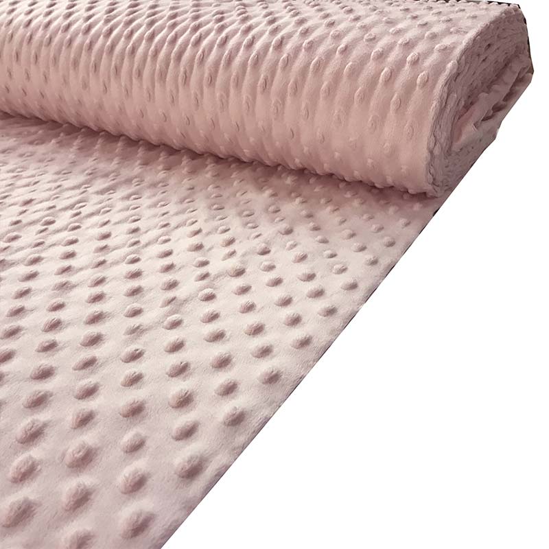 Tessuto Minky Dots Peluche Rosa Antico 