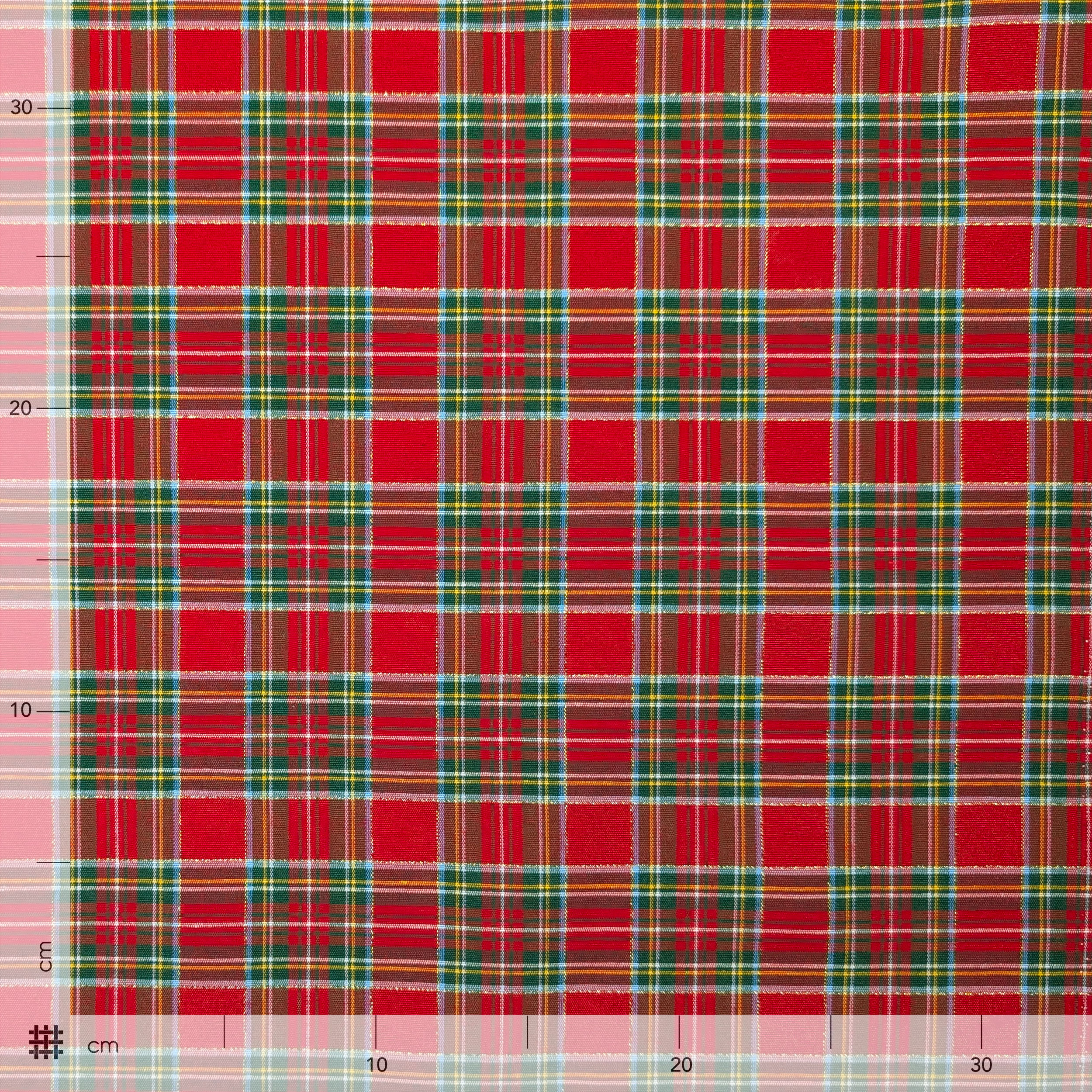 Tessuto Tartan Medio Rosso Lurex Image