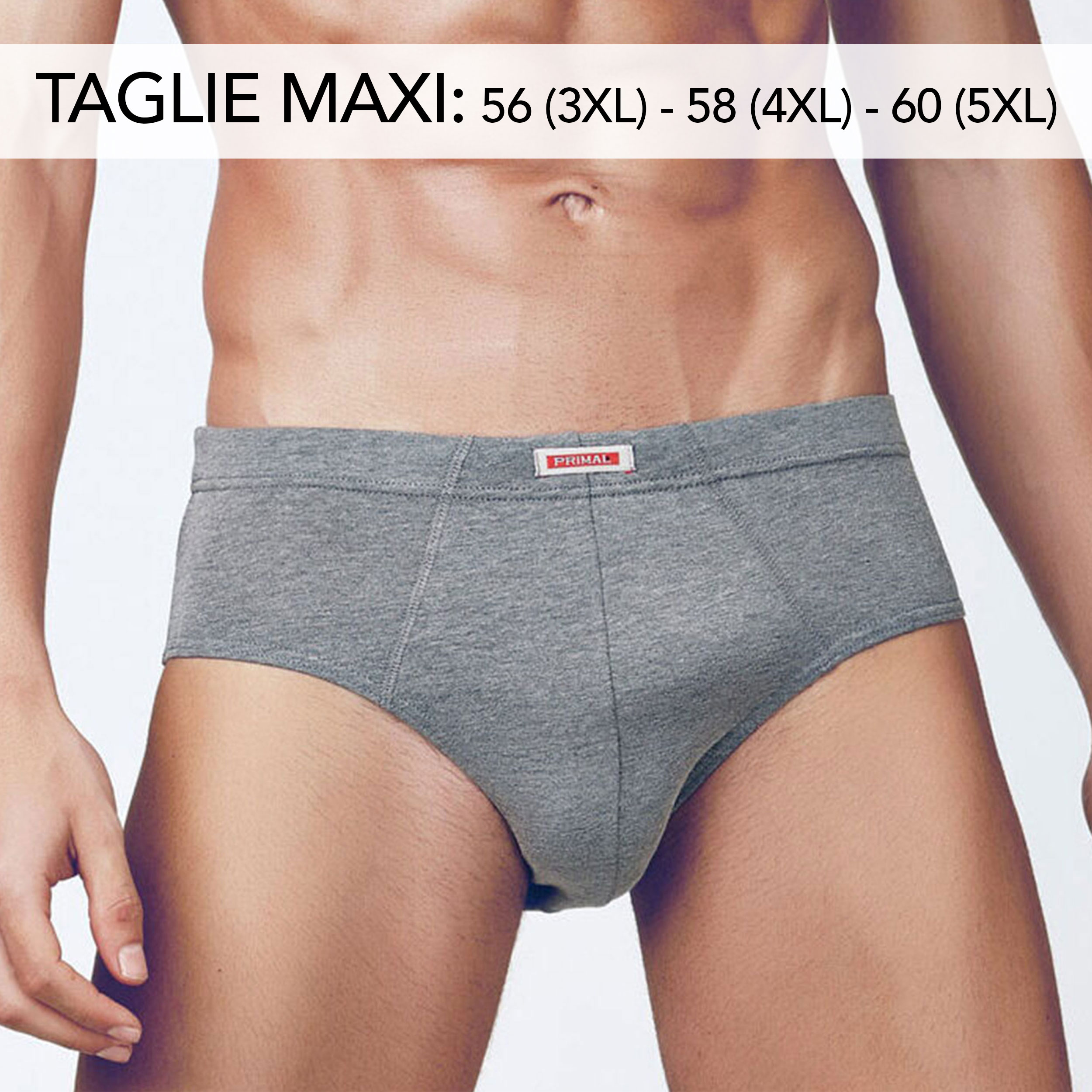 Slip Uomo Cotone Primal Maxi Comfort Grigio Image