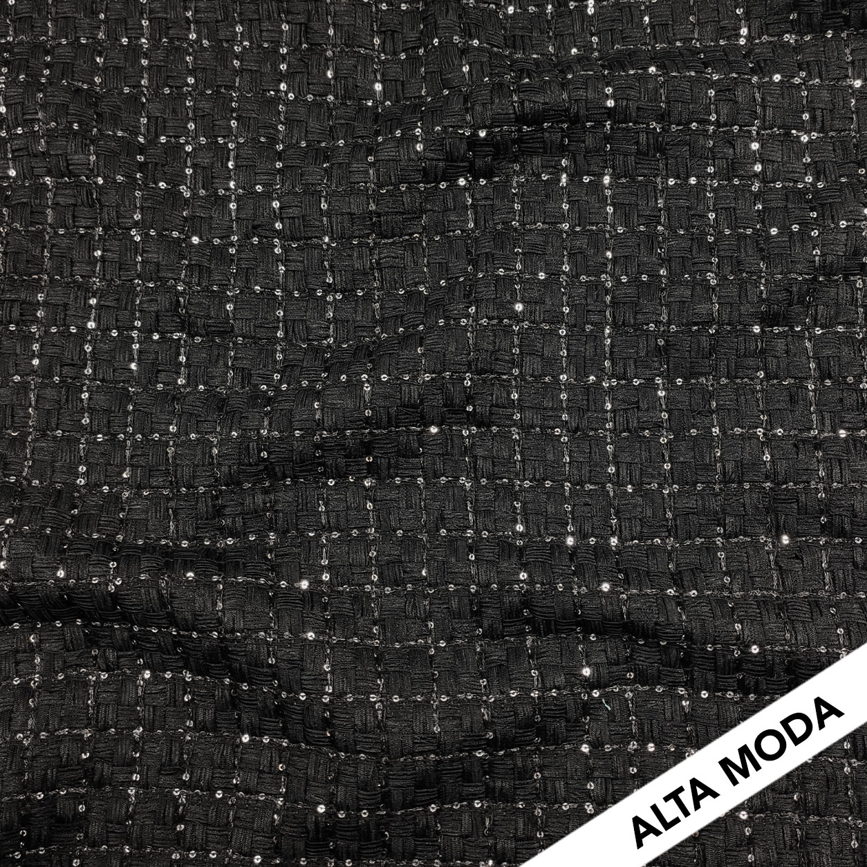 Jacquard Moda Nero con Micro Paillettes