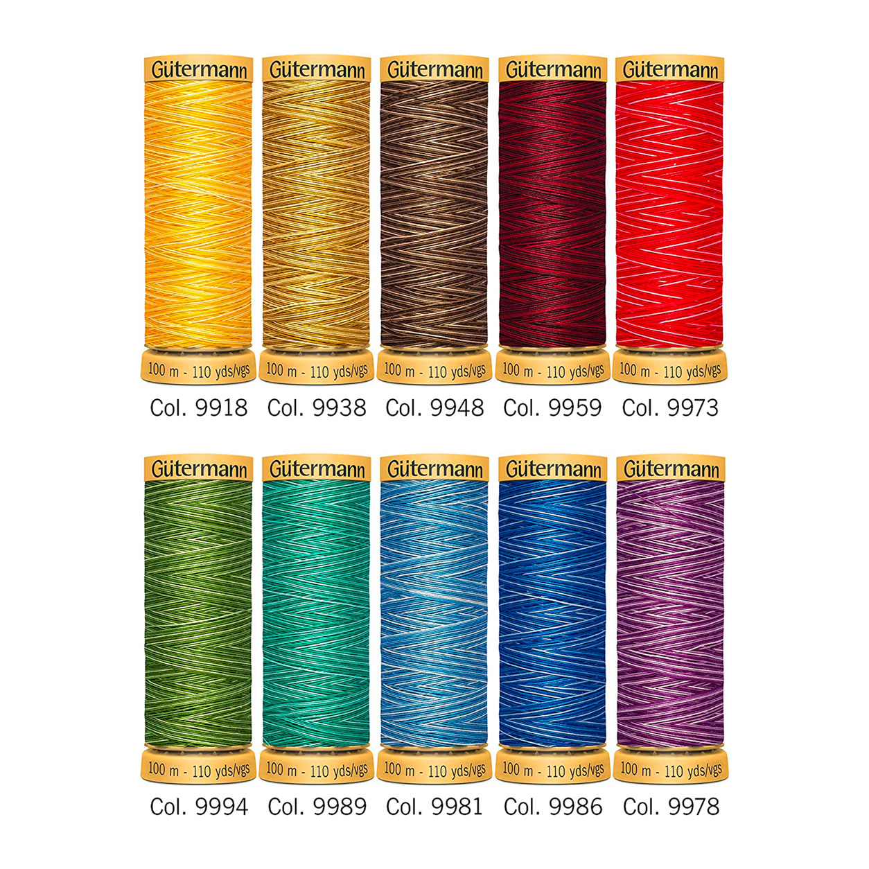 set 10 bobine filo gutermann di cotone