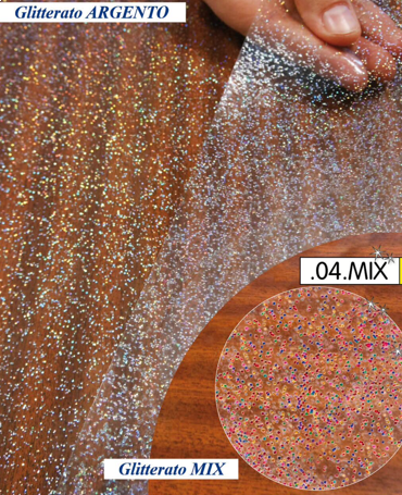 Tovaglia plastificata trasparente glitter