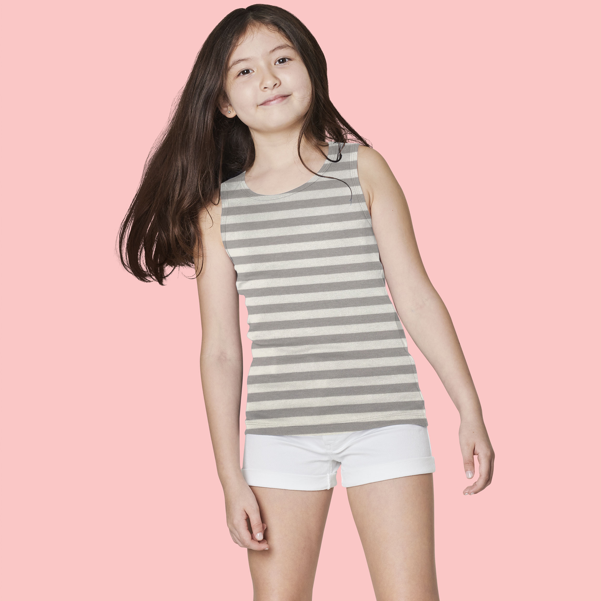 Jersey di Cotone Righe Grigie