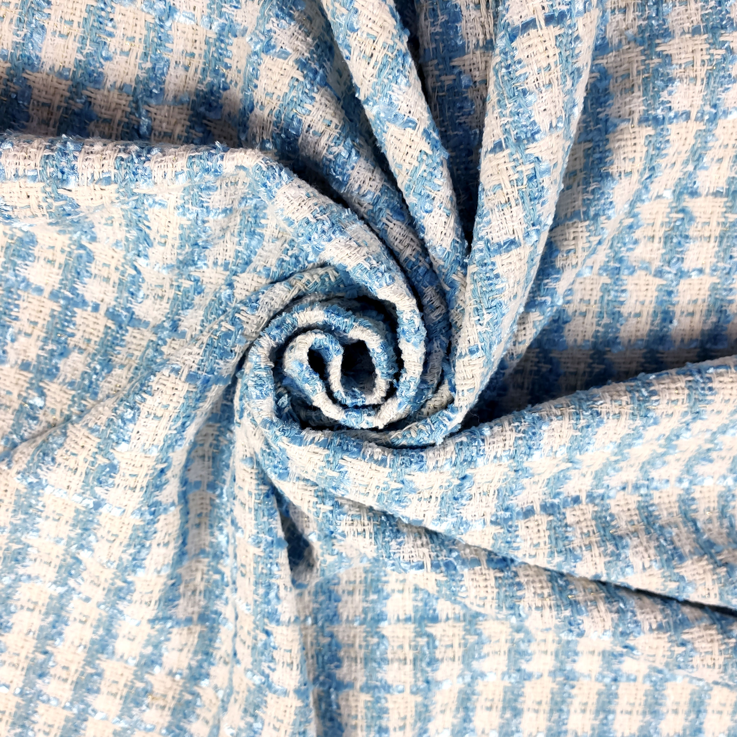 Tweed Alta Moda Azzurro Bianco Lurex Image