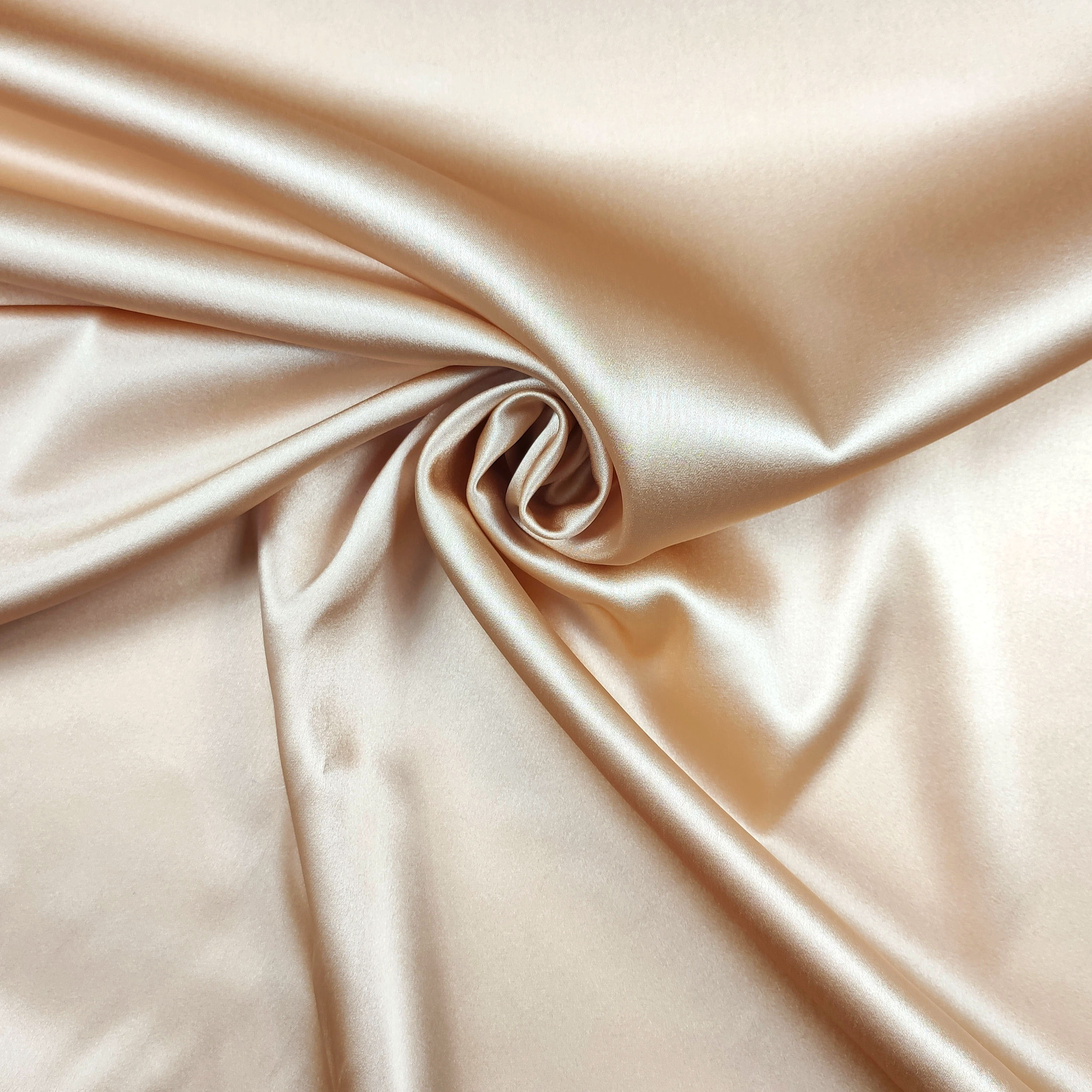 Tessuto Raso di Seta Elasticizzato Beige Image