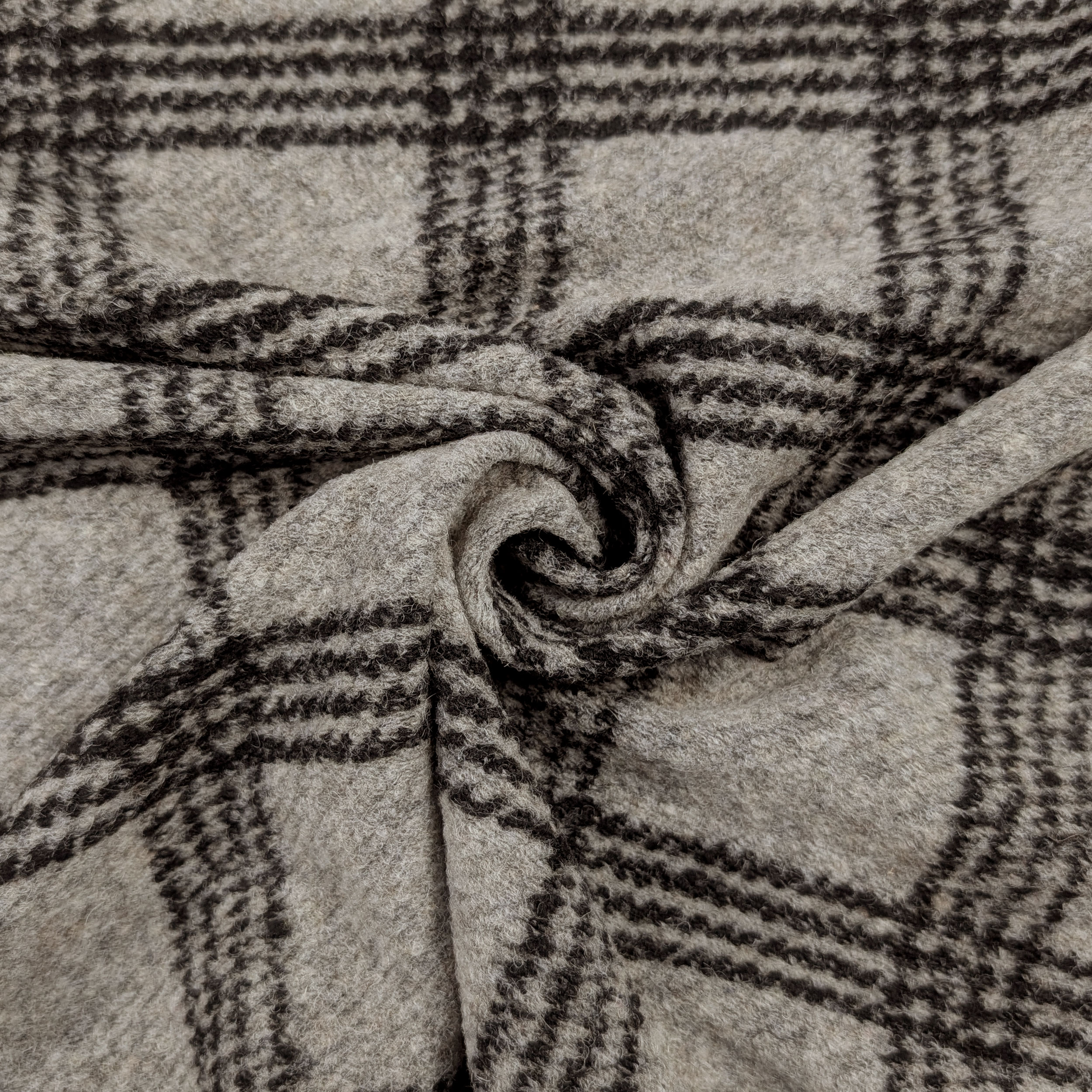 Lana Cotta Tartan Nero Sfondo Melange Image