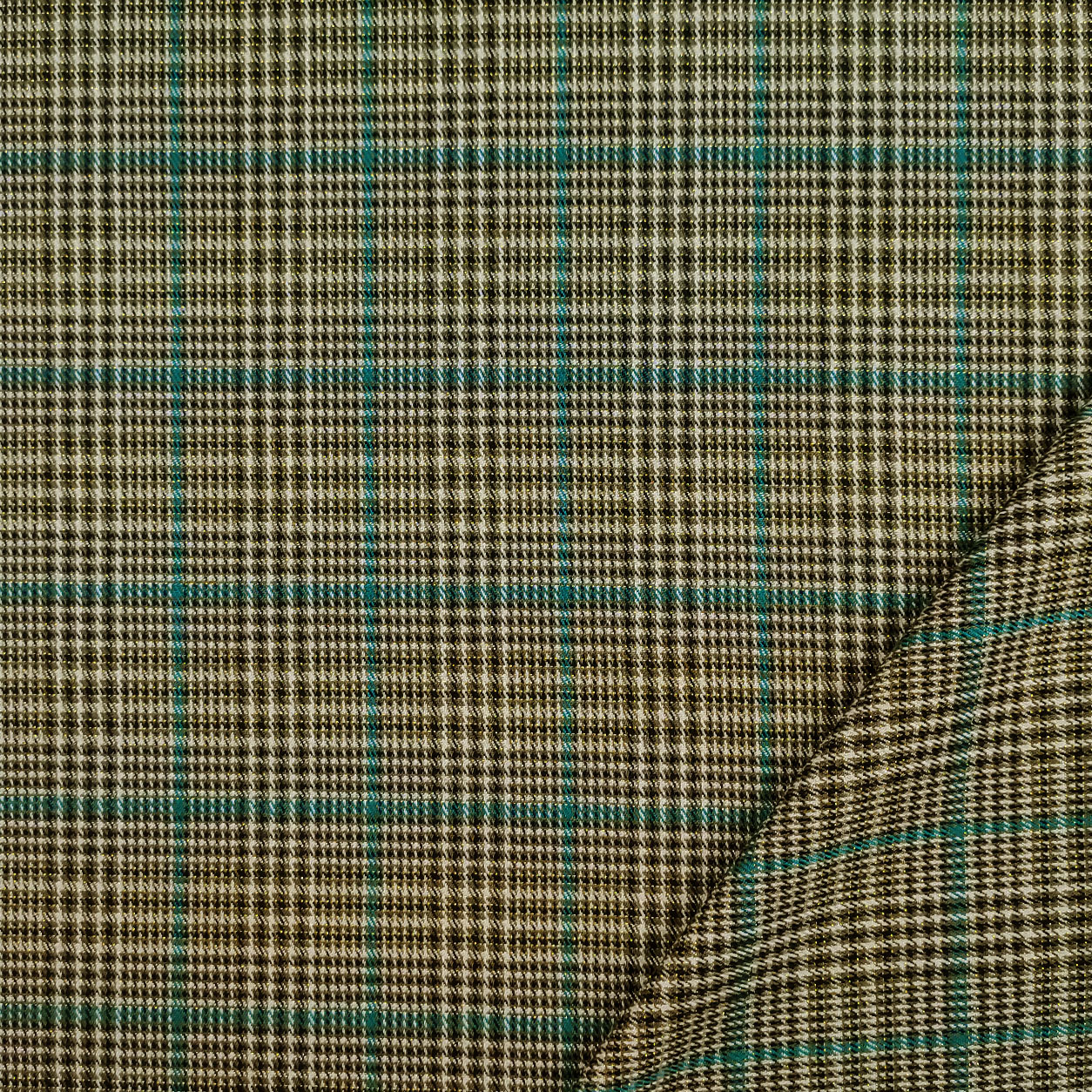 Tessuto a quadri scozzese lurex verde
