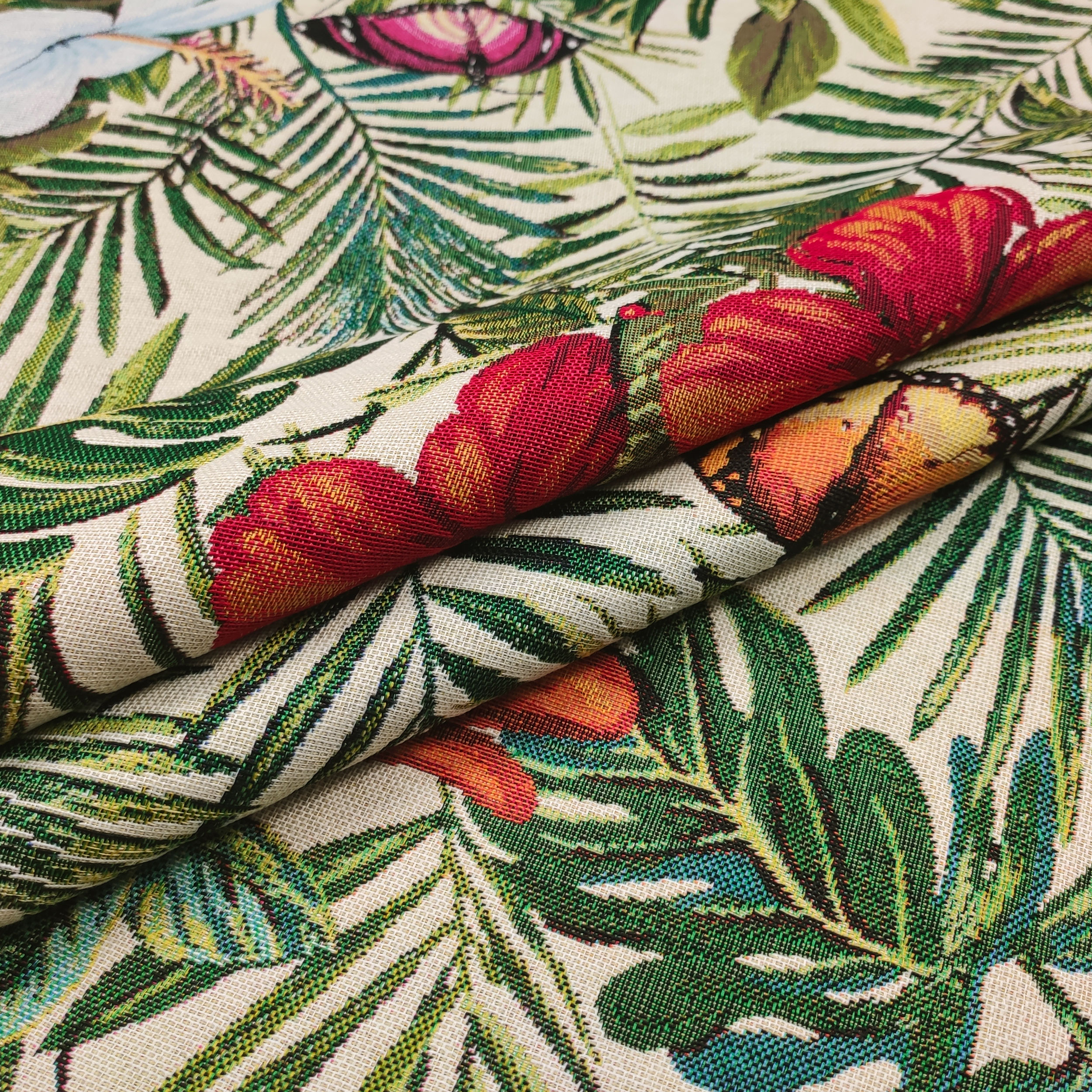 Tessuto Gobelin Fantasia di Fiori Tropicali 