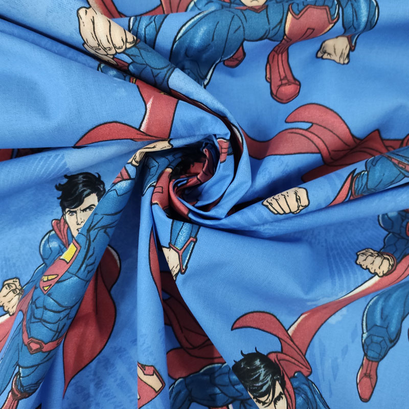 Tessuto Cotone Superman Blu