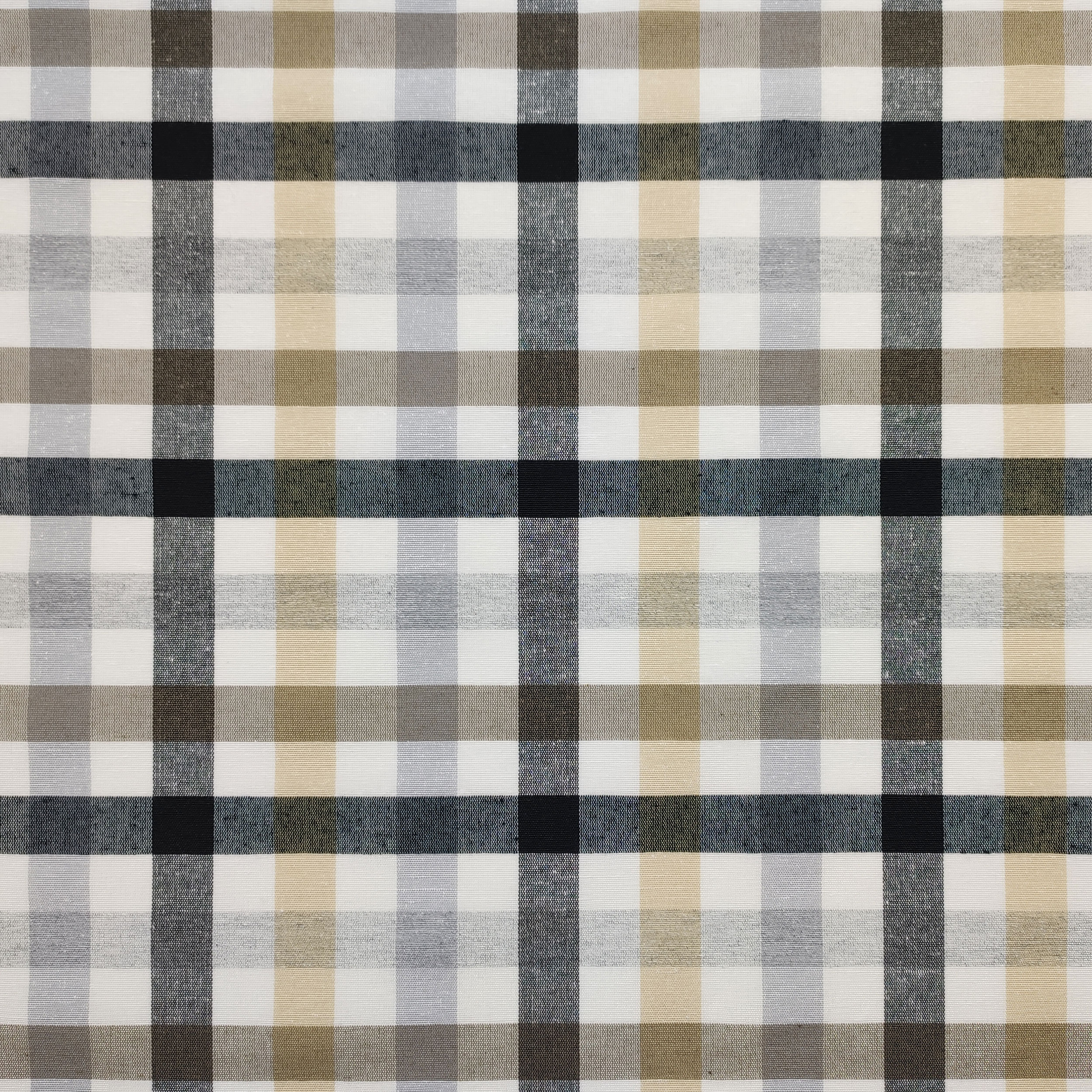Tessuto Tinto In Filo per Tovaglia Quadretti Grigio Beige