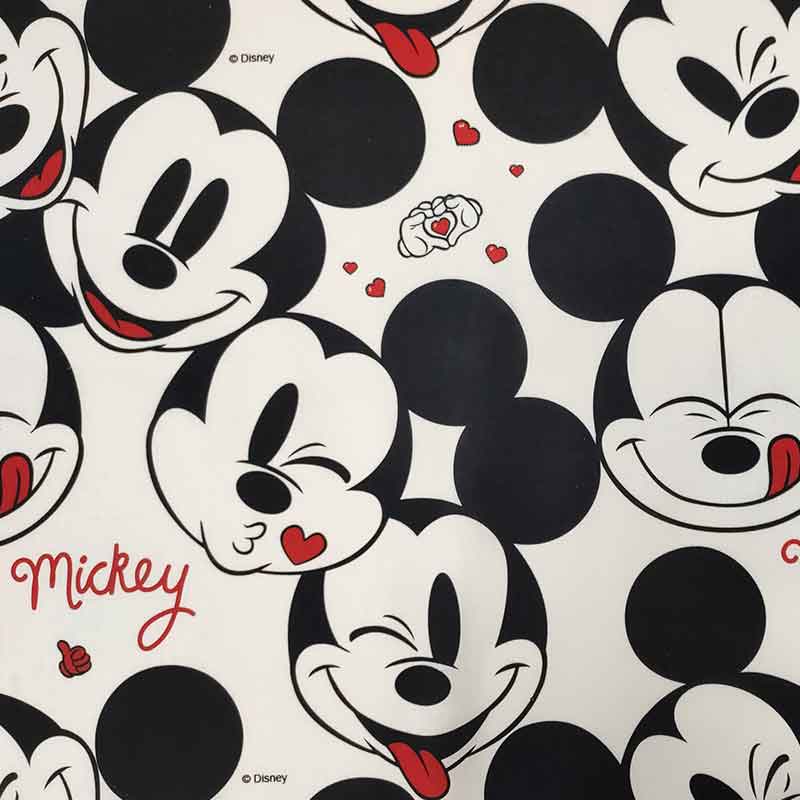 Ritaglio Tessuto Cotone Disney Faccine Mickey Mouse 50x140 cm