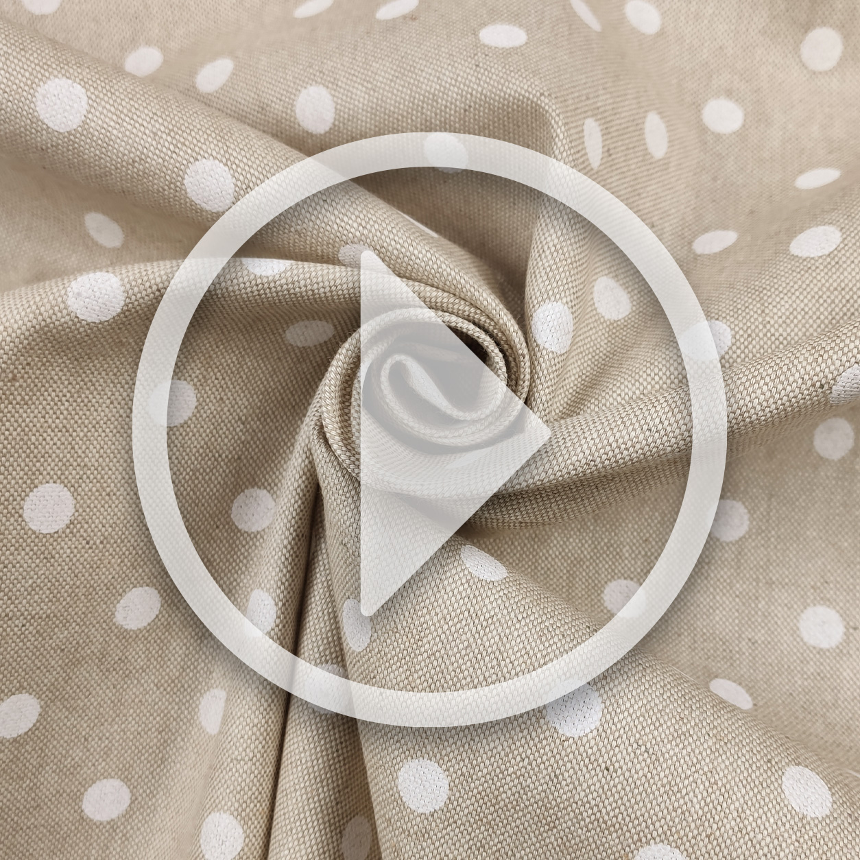 Tessuto Misto Cotone Arredo Beige e Pois Image