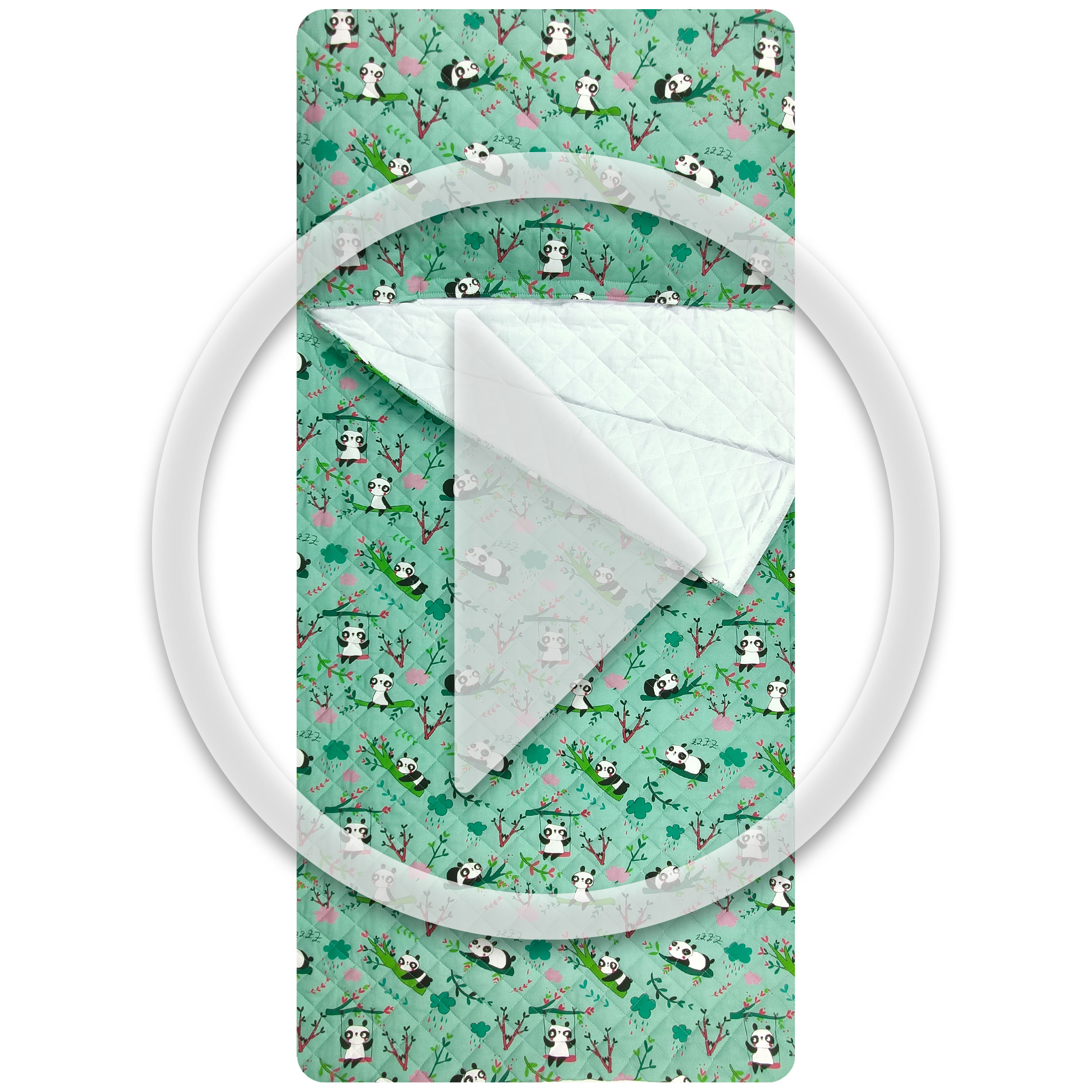 Sacco Nanna Fantasia Panda Sfondo Verde Menta Image