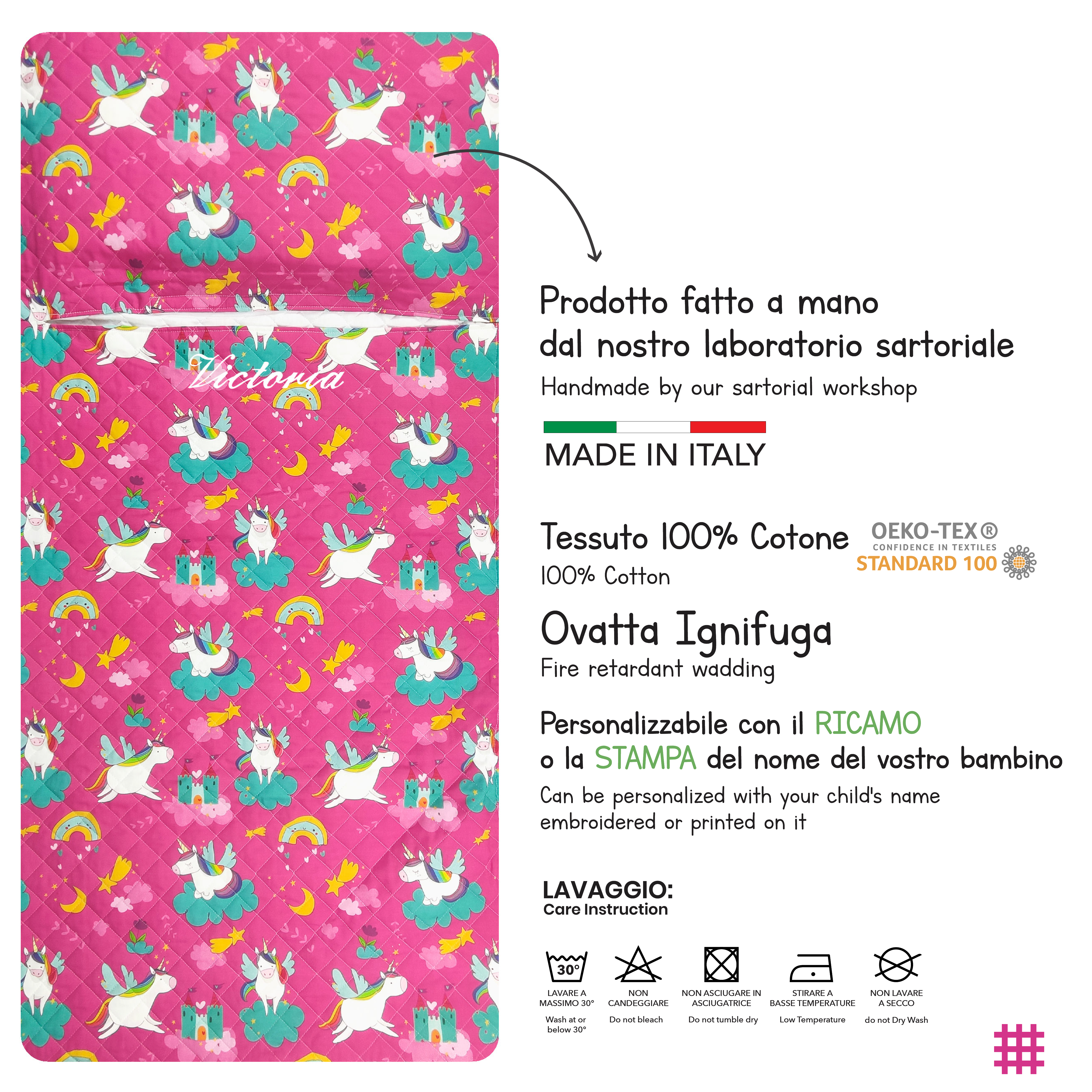 Sacco Nanna Fantasia Unicorni e Castelli Image
