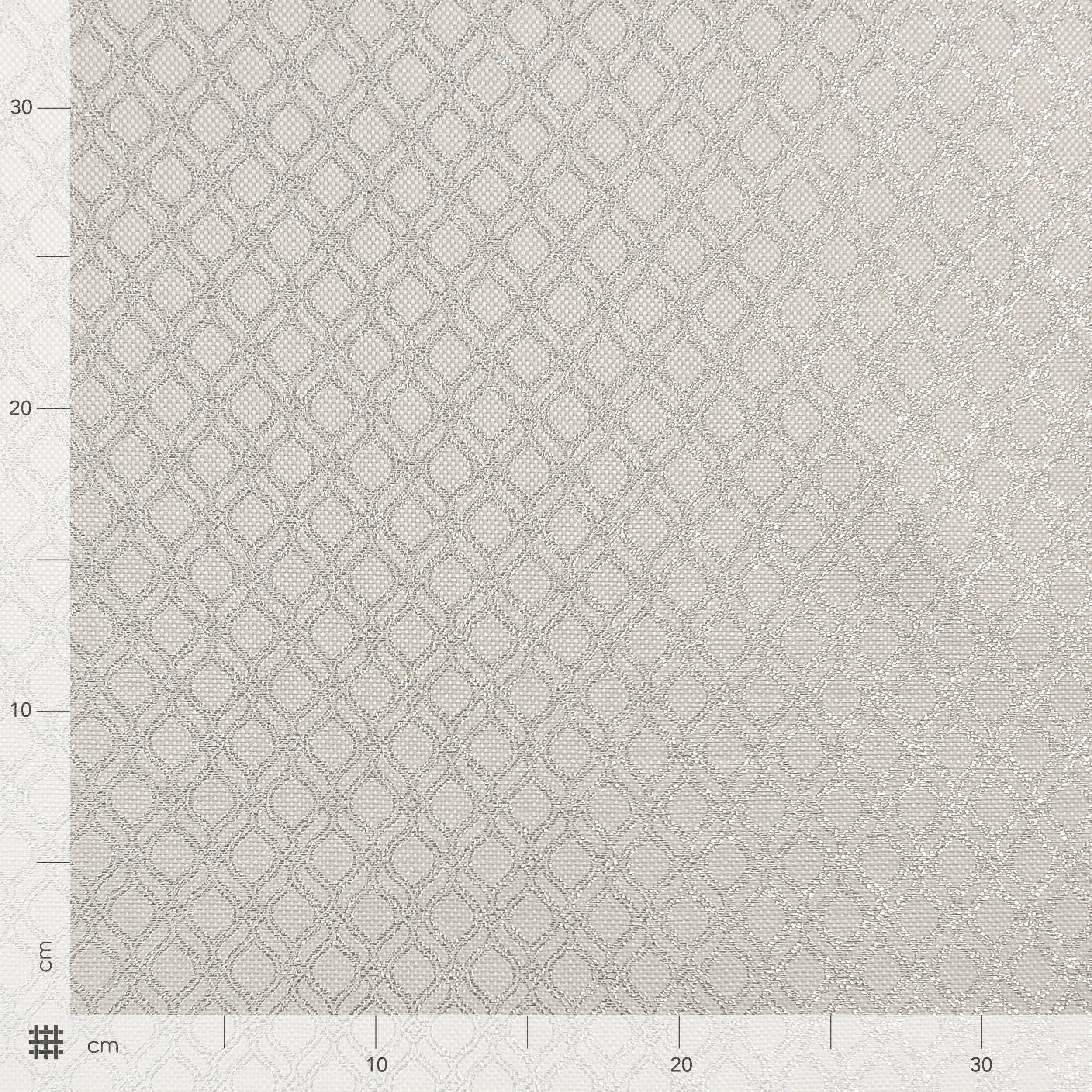 Tessuto Jacquard Geometria Lurex Argento