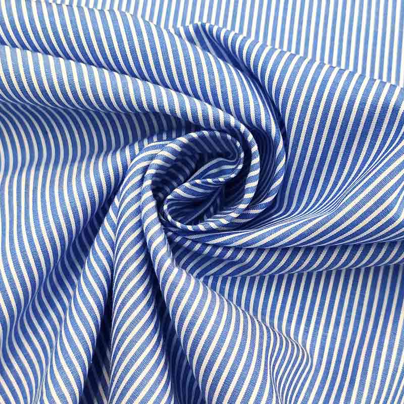 Tessuto per Camiceria Righe Bluette