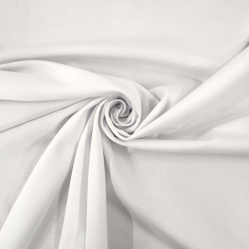 Tessuto Jersey Cotone Bielastico Bianco
