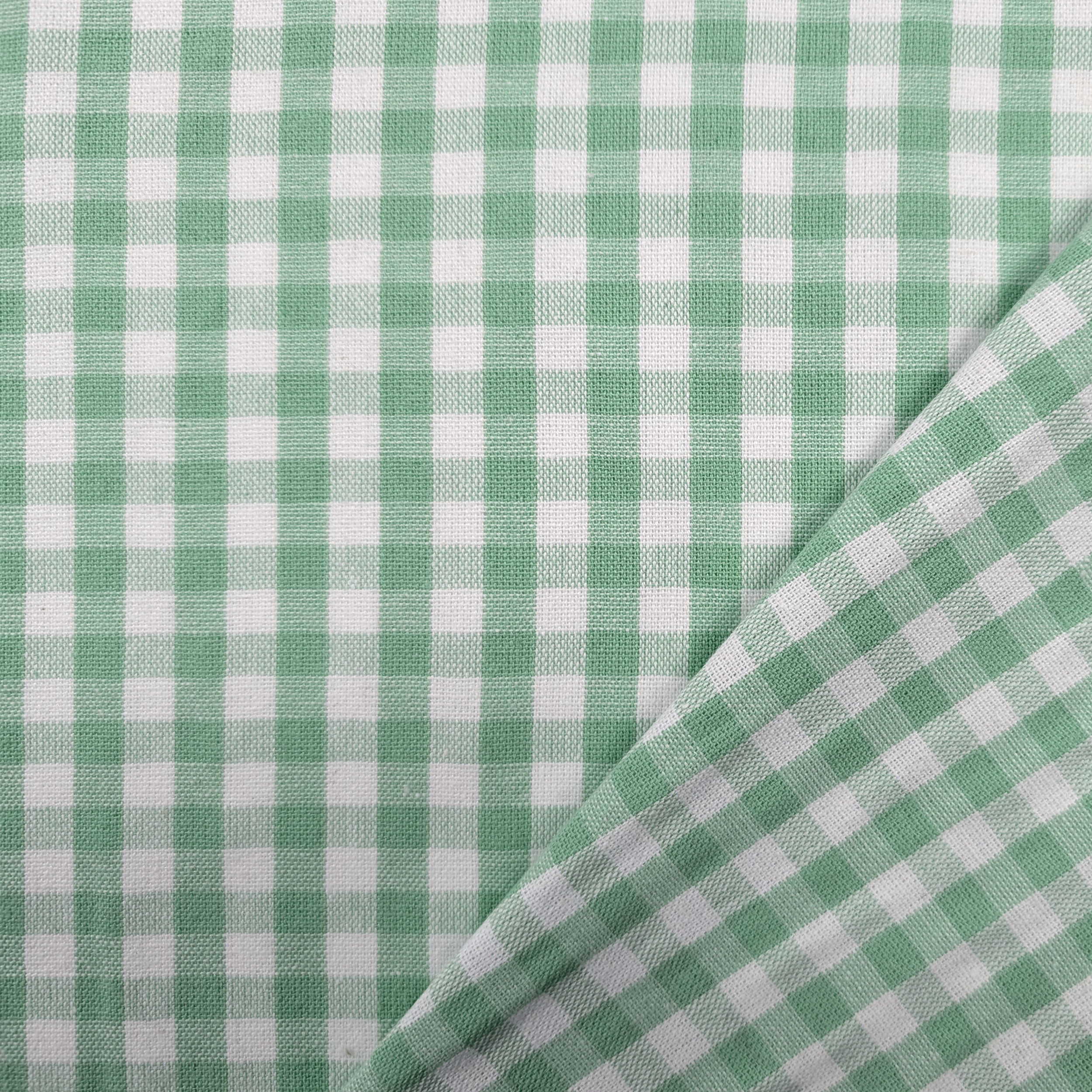 Cotone Lavato Tinto in Filo Quadretti Menta Image
