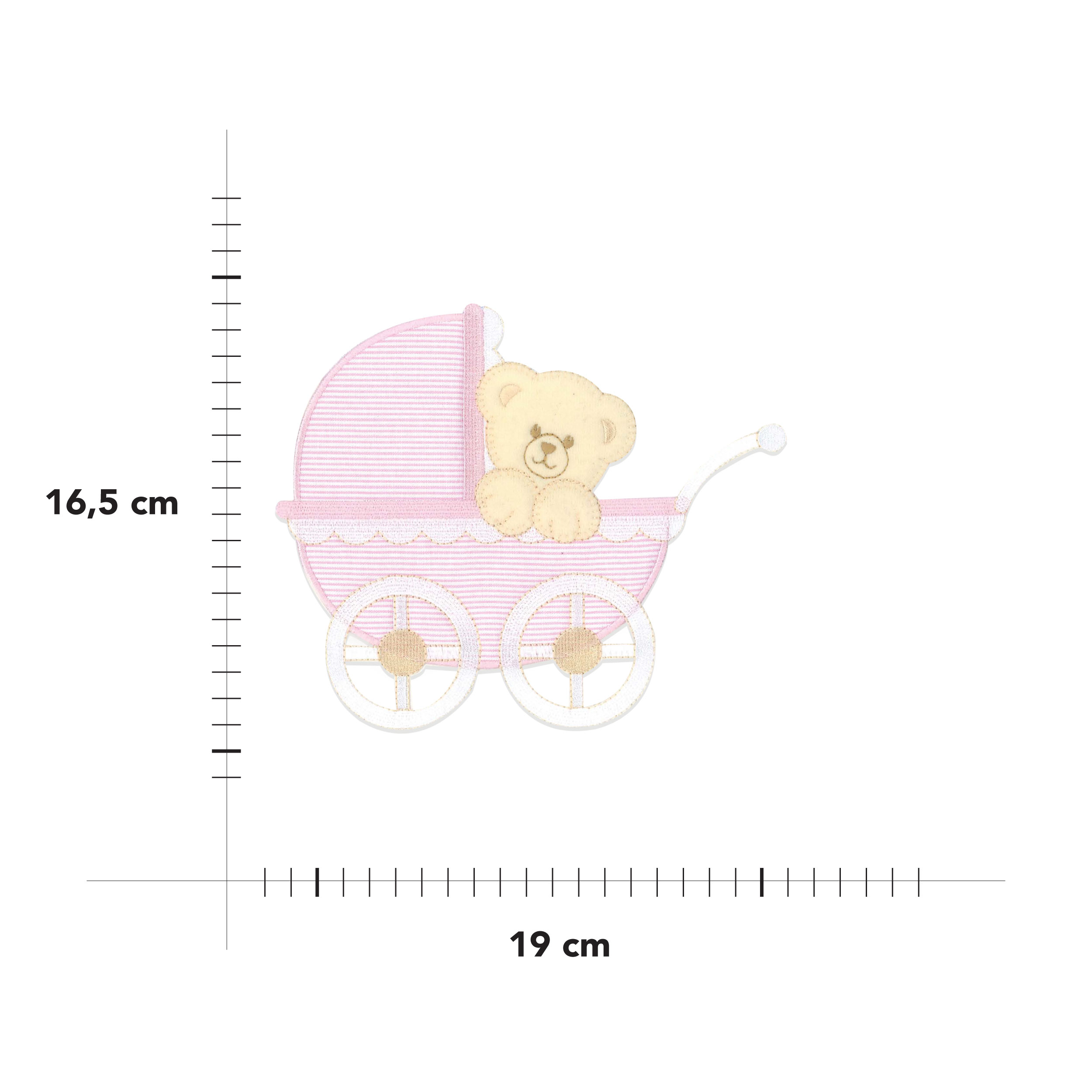 Applicazione Termoadesiva Orsetto sul Passeggino Rosa Image