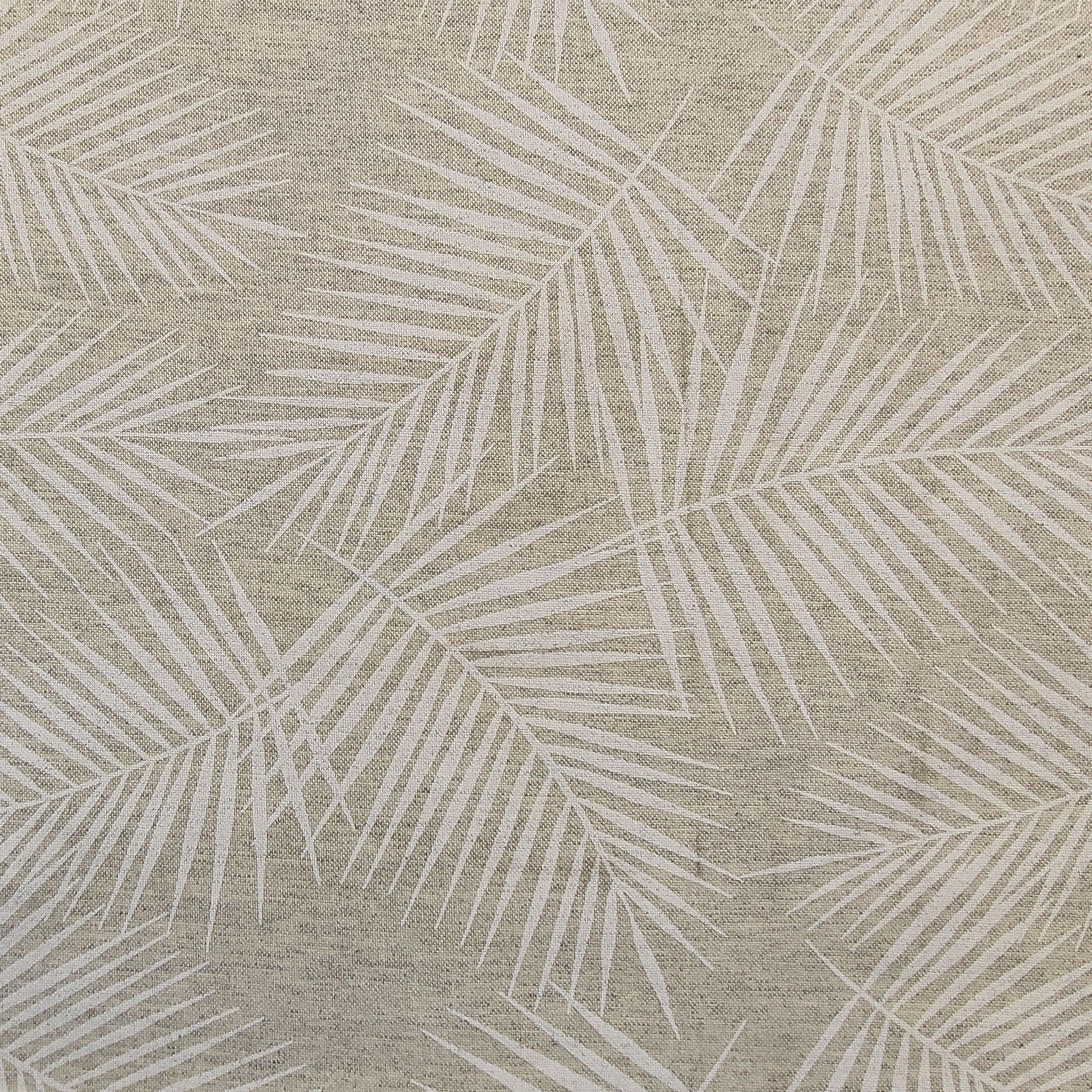 Ritaglio Tessuto Tovaglia Resinata con Foglie Bianche 180x140 cm