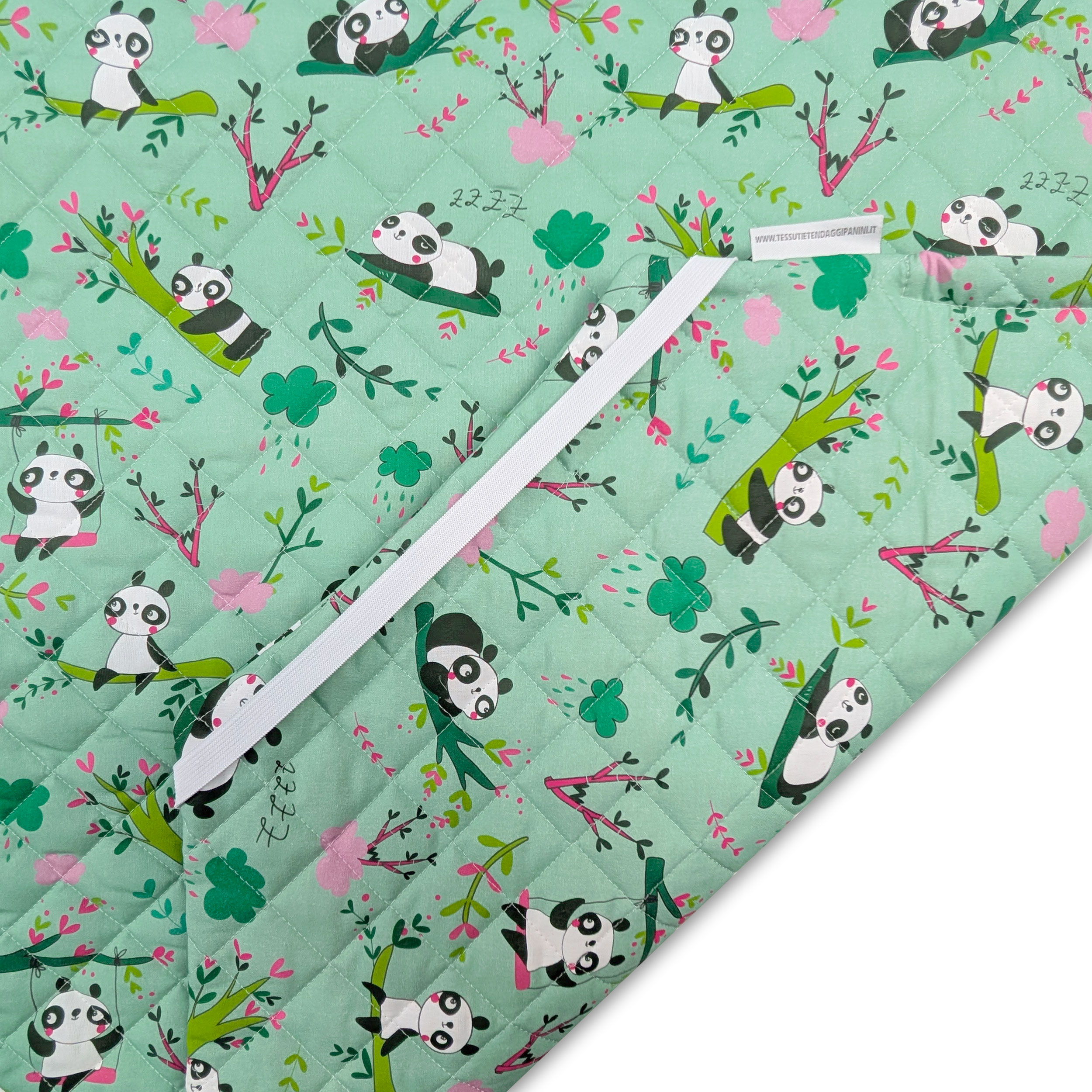 Sacco Nanna Sagomato per Brandine Panda Sfondo Verde Menta Image