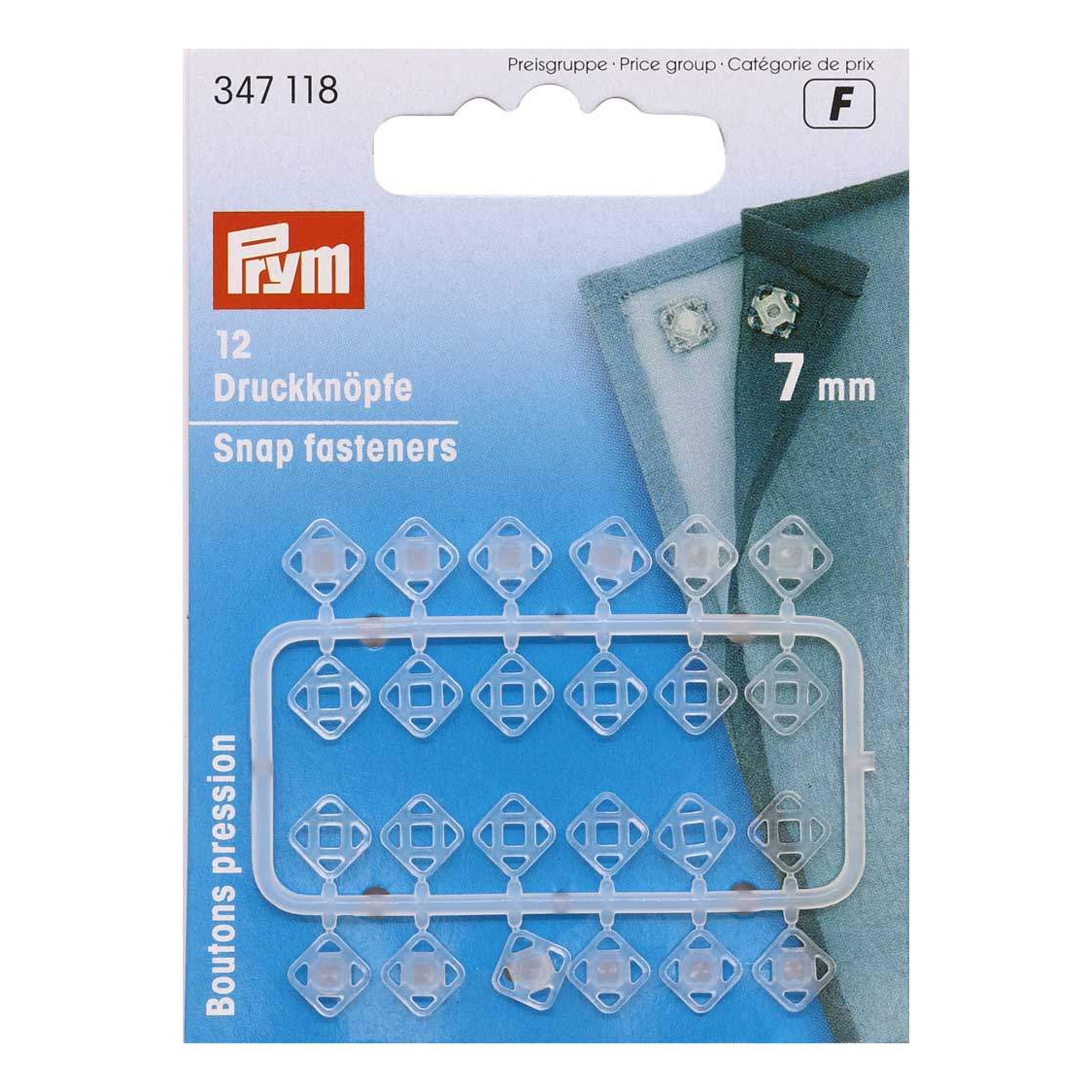 Bottoni Automatici in Plastica Quadrati Prym 7 mm