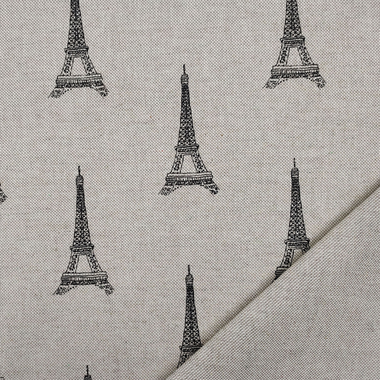 Ritaglio Tessuto Misto Cotone Torre Eiffel 50x140 cm