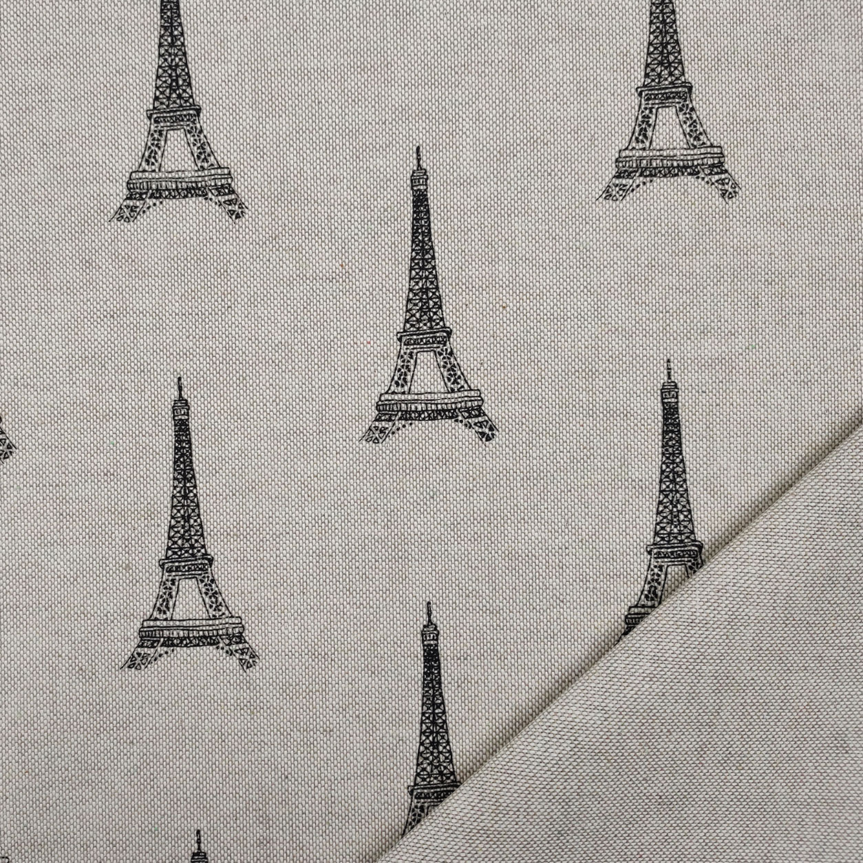 Ritaglio Tessuto Misto Cotone Torre Eiffel 50x140 cm Image