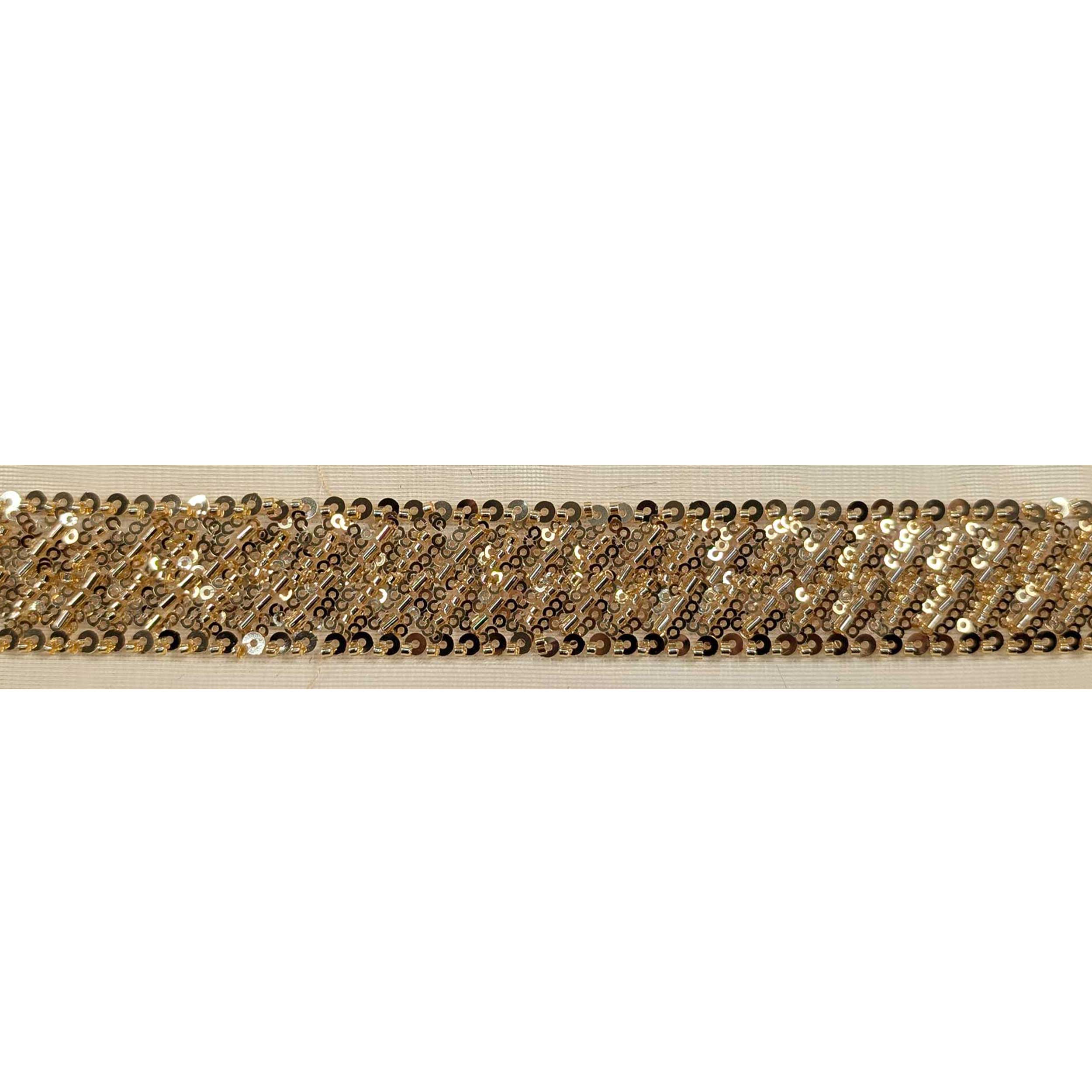 Passamaneria Paillettes su Tulle Oro Image