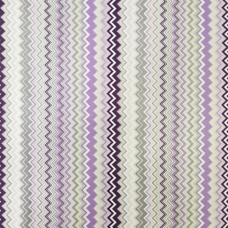 Tessuto cotone zig zag viola