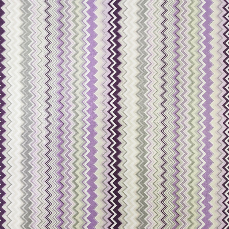 tessuto cotone zig zag viola